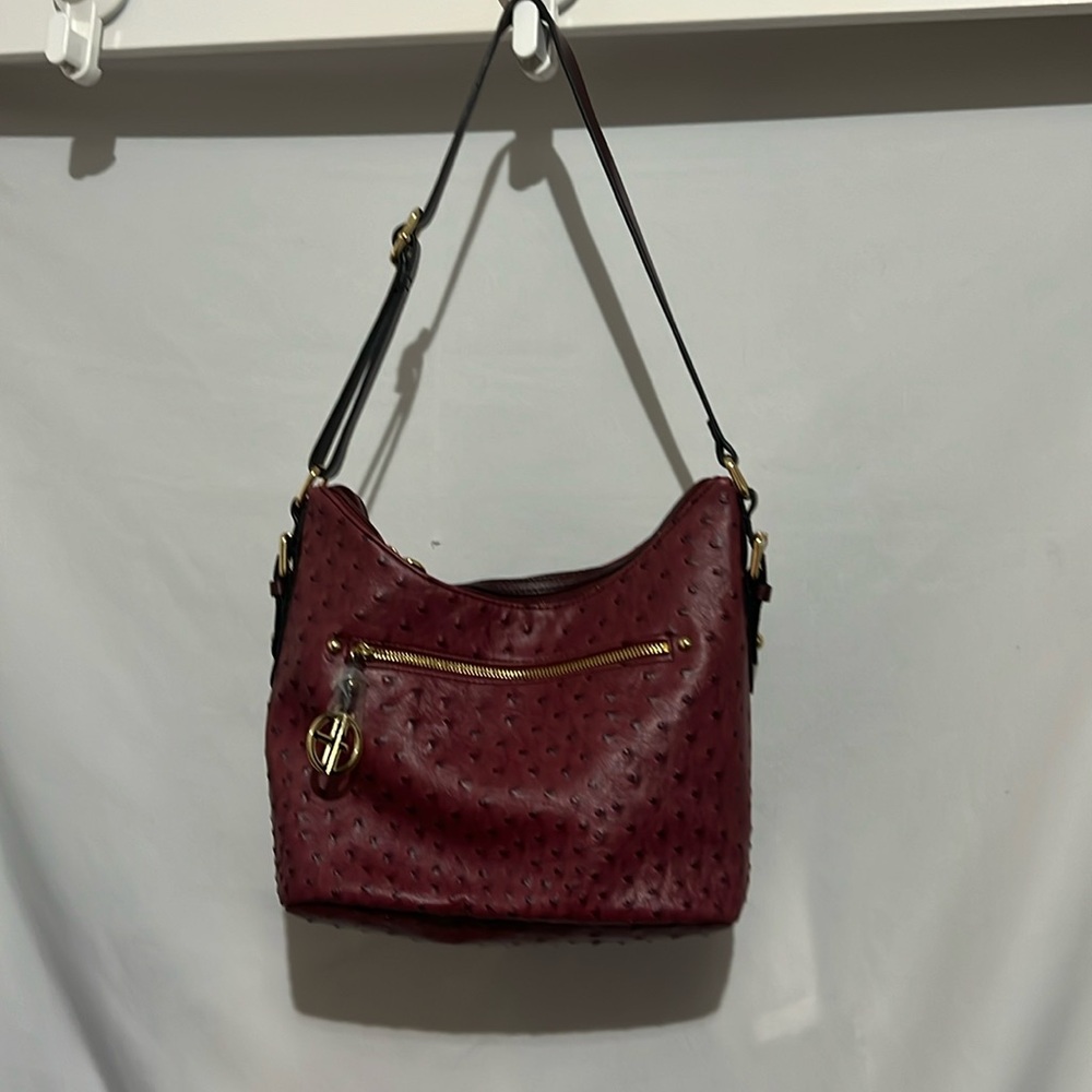 Gianni Bernini Red Vegan Ostrich NWOT Bag